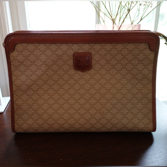 Vintage Beige Canvas Celine Clutch - Picture 1 of 11